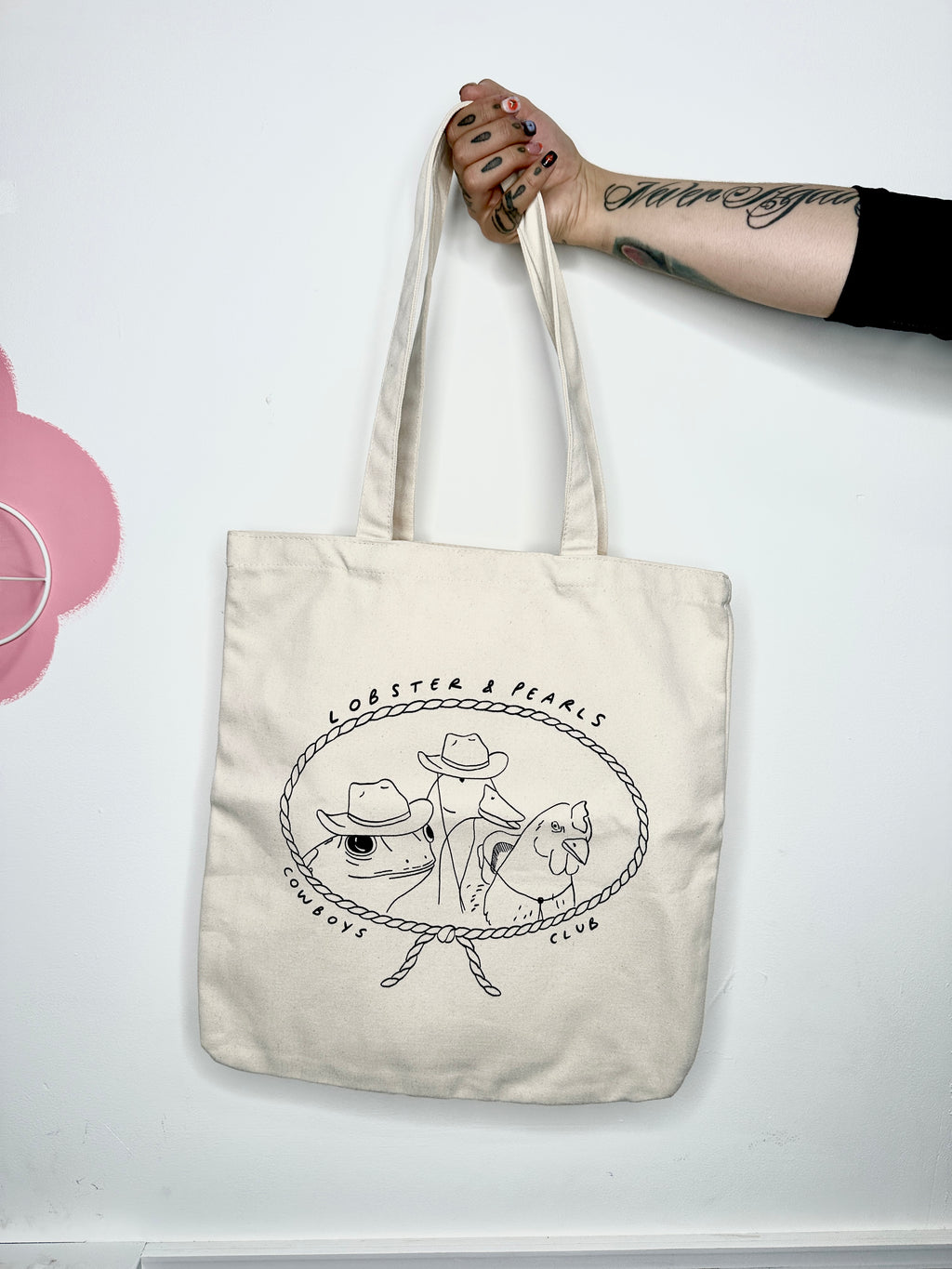 Lobster & Pearls Cowboys club tote bag image 0