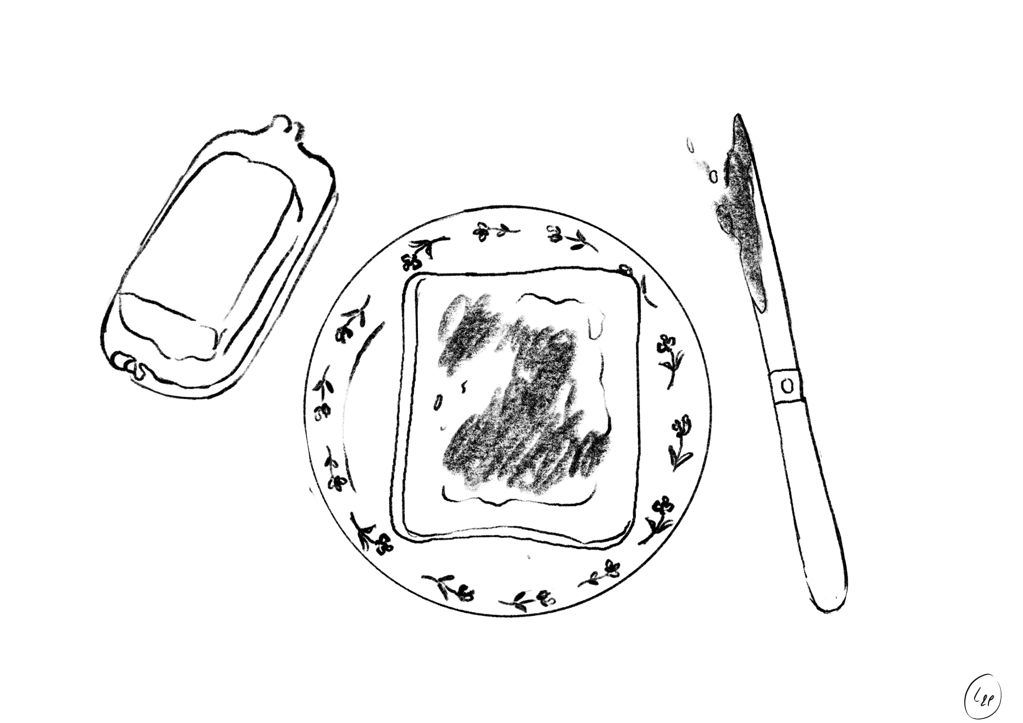 "Butter Jam Toast" A4 print