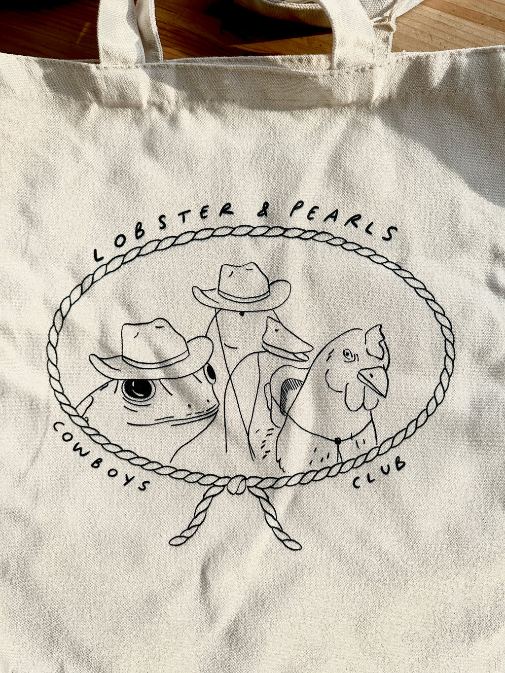 Lobster & Pearls Cowboys club tote bag image 1