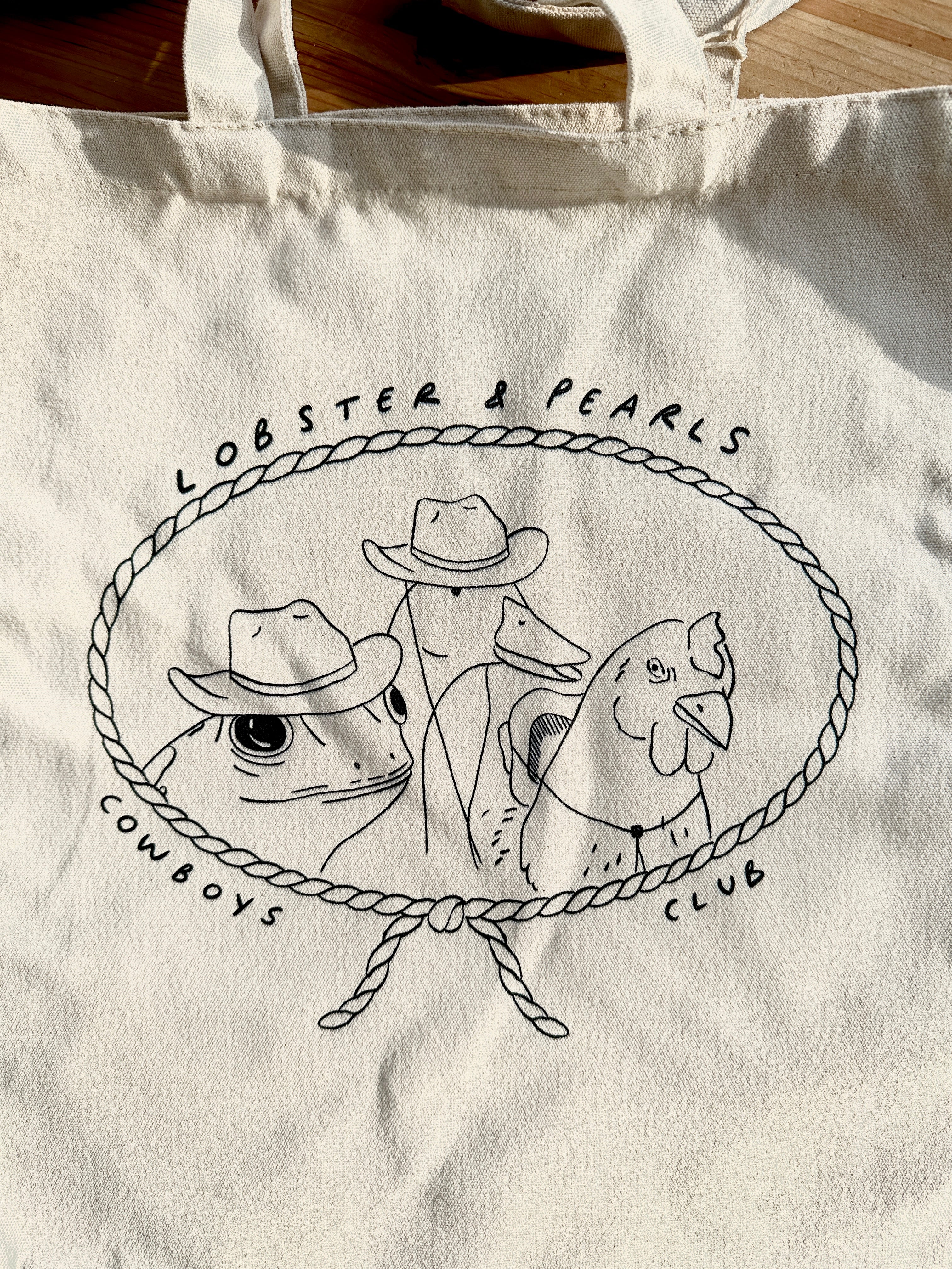 Lobster & Pearls Cowboys club tote bag image 1