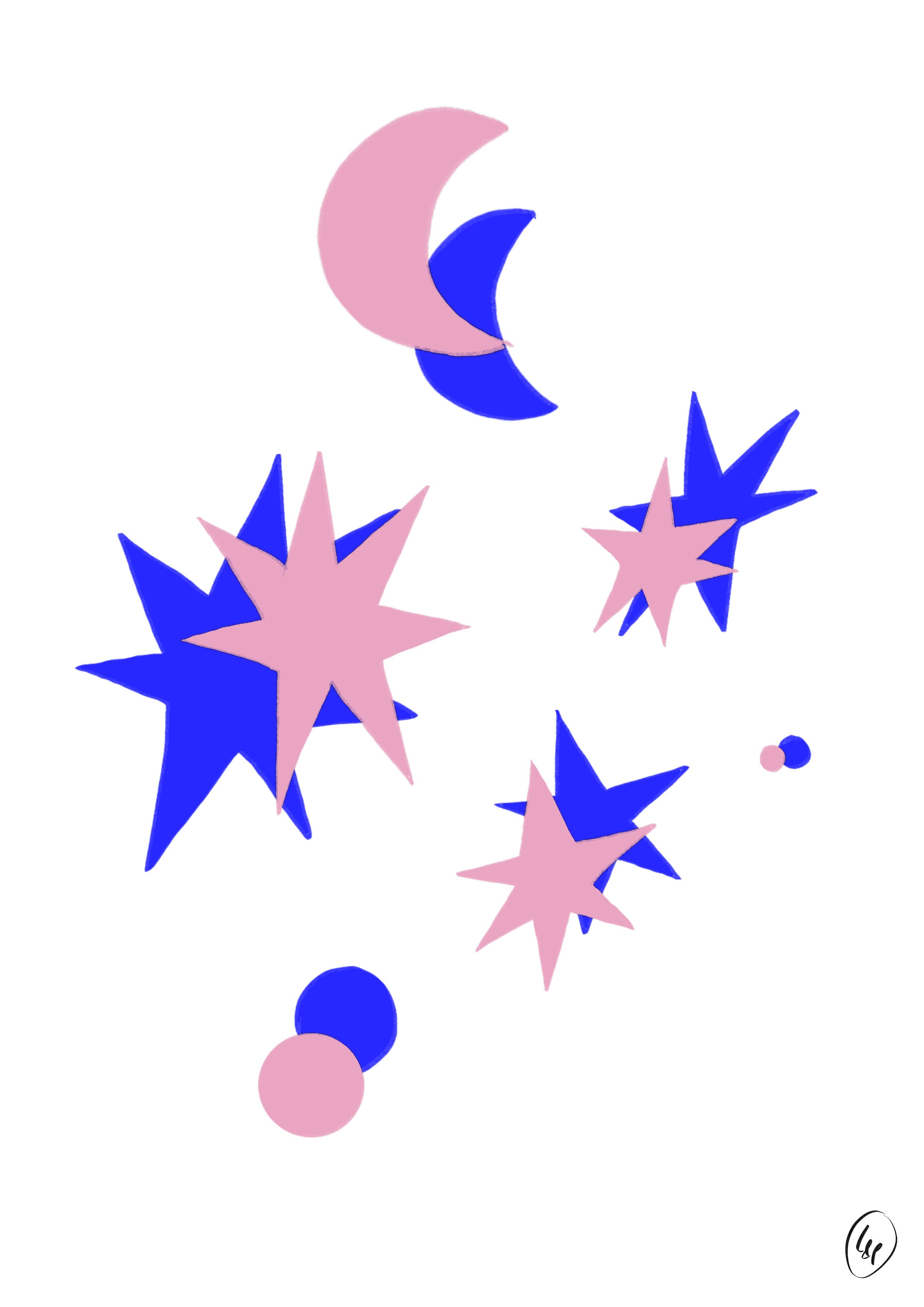 "Stars pink" A4 print