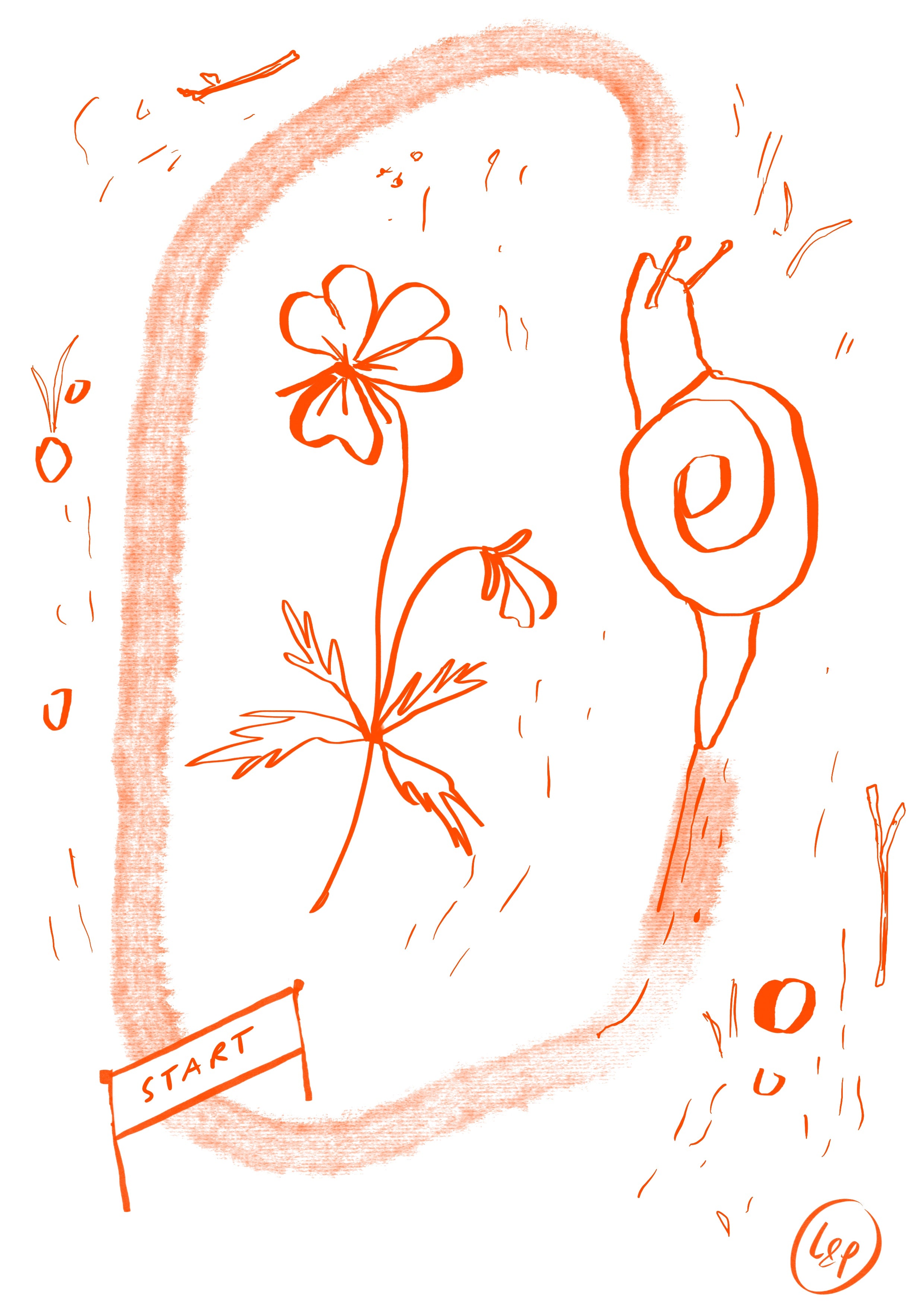 "The Race (orange)" A4 print